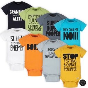 Gerber onesie baby boys' bodysuits - Funny - 0-3 month 8 pack NWT